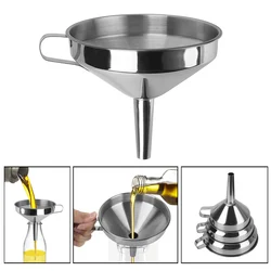 Metal Funnel For Canning Kitchen Tools Stainless Steel With Detachable Filter Wide Mouth Funnels Bar Wine Beer Oil Flask Funnel