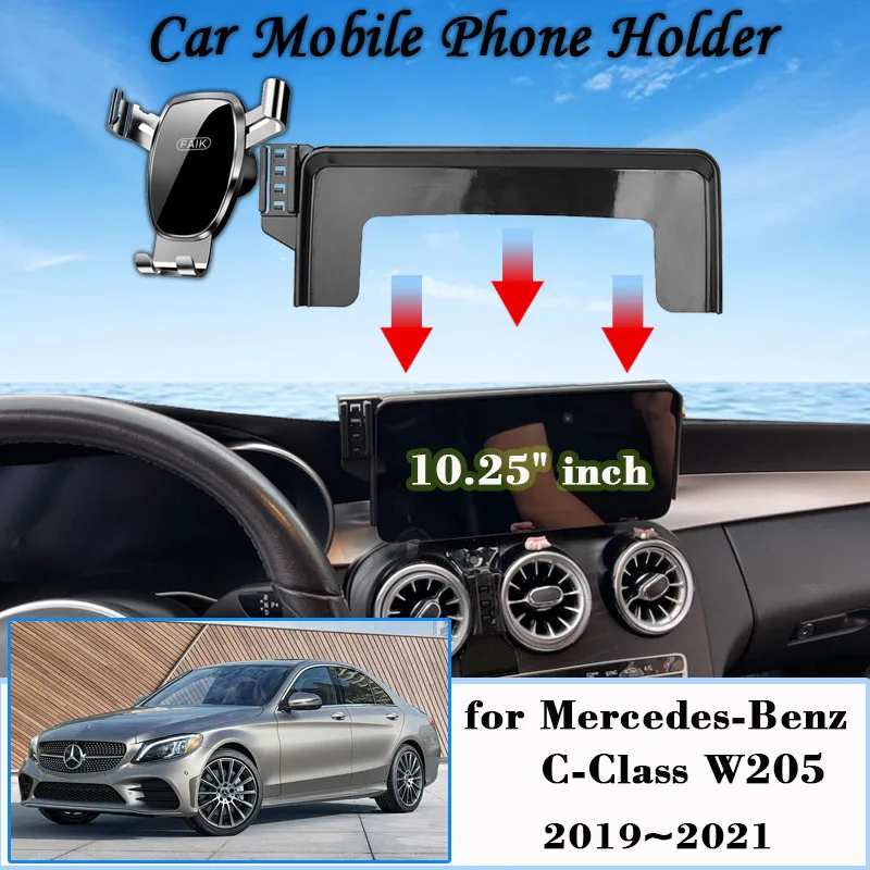 

Автомобильное крепление для Mercedes-Benz C-Class C 200 W205 2019 2020 2021, держатель для вентиляционной решетки, кронштейн GPS, гравитационная подставка, аксессуары