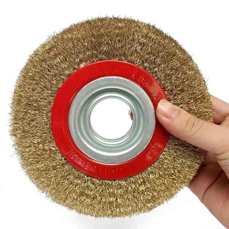 

1pc Wire Brushes Polishing Wheel 100/125/150/200/250mm Round Brass Plated Stainless Steel Wire Brush Bench Grinder Tool Parts