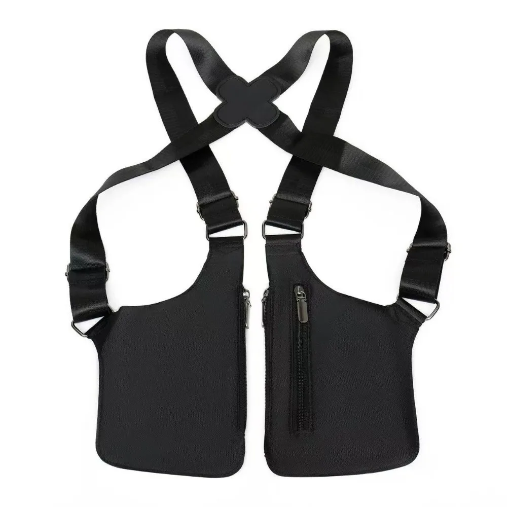 

Anti-Theft Underarm Strap Wallet Pocket Oxford Cloth Vintage Mobile Phone Chest Bags Hidden Pocket Portable