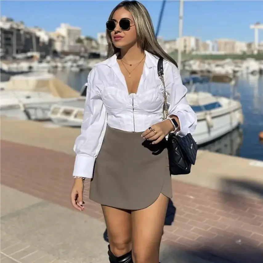 Black Mini Skirt Skort Women High Waist Skirts Brown Sexy Cute Summer Shorts For Woman Kawaii Wrap Skirt With Shorts Pink