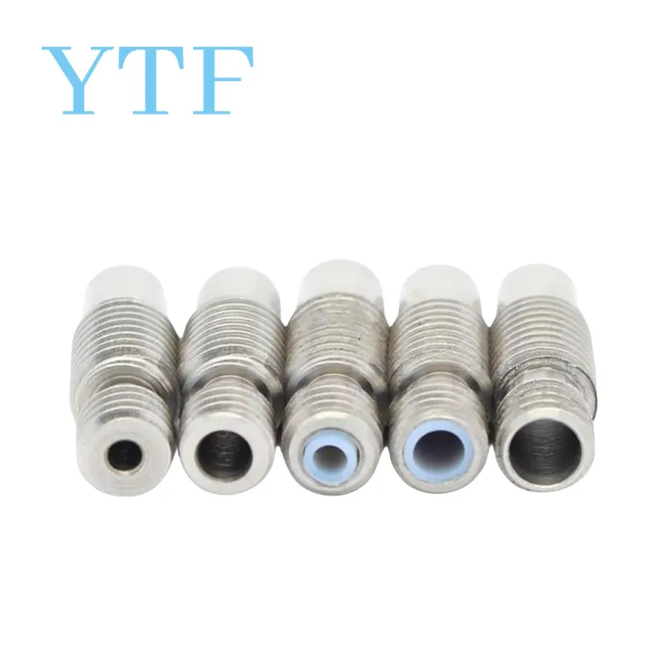 3D Printers Parts  Stainless Steel V6 Throat Bowden Tube Long Thread For 1.75 mm 3mm Filament Full Metal Part Bore 4.1mm