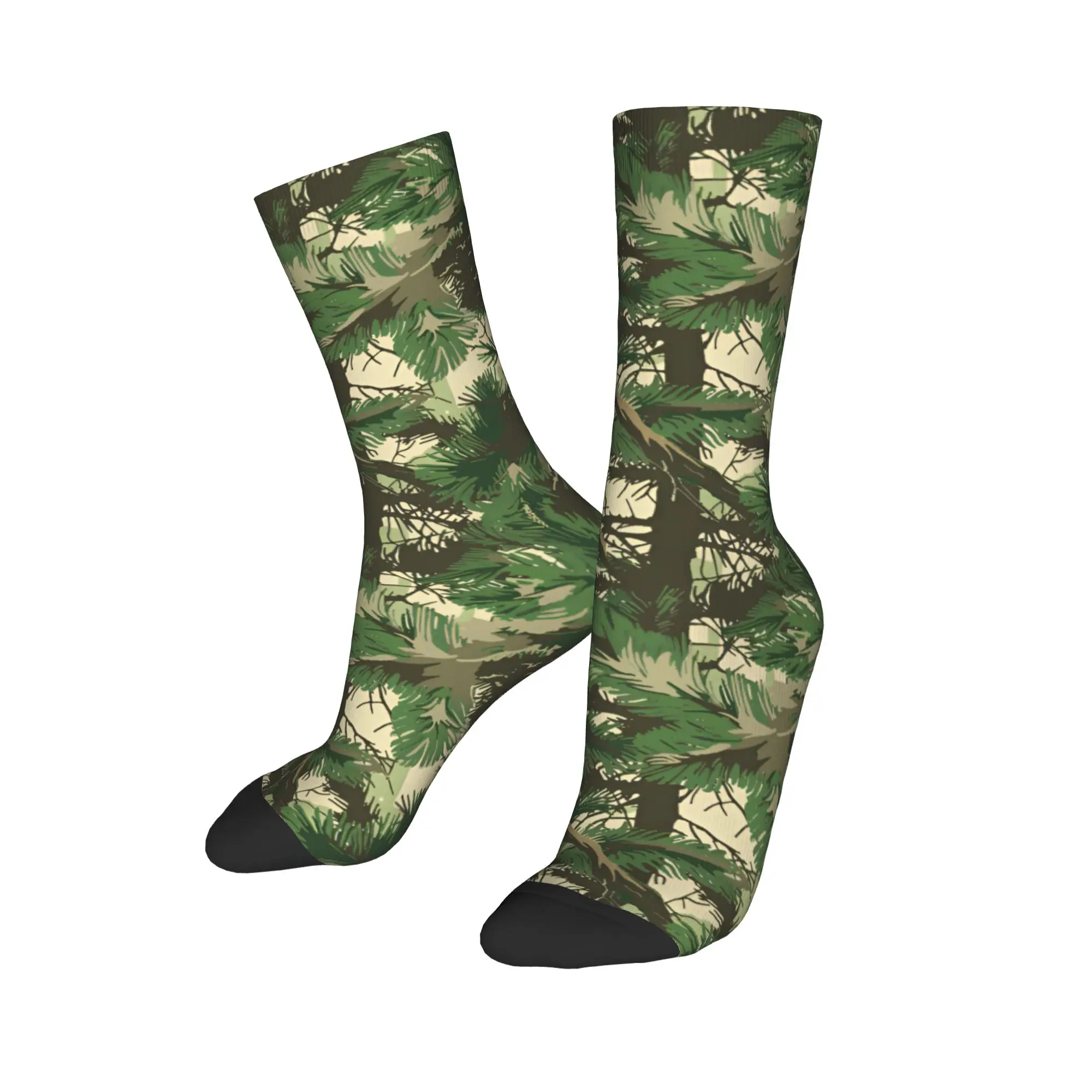 

Custom Real Tree Camouflage Soldier Men's Crew Socks Unisex Fun 3D Printed Dress Socks