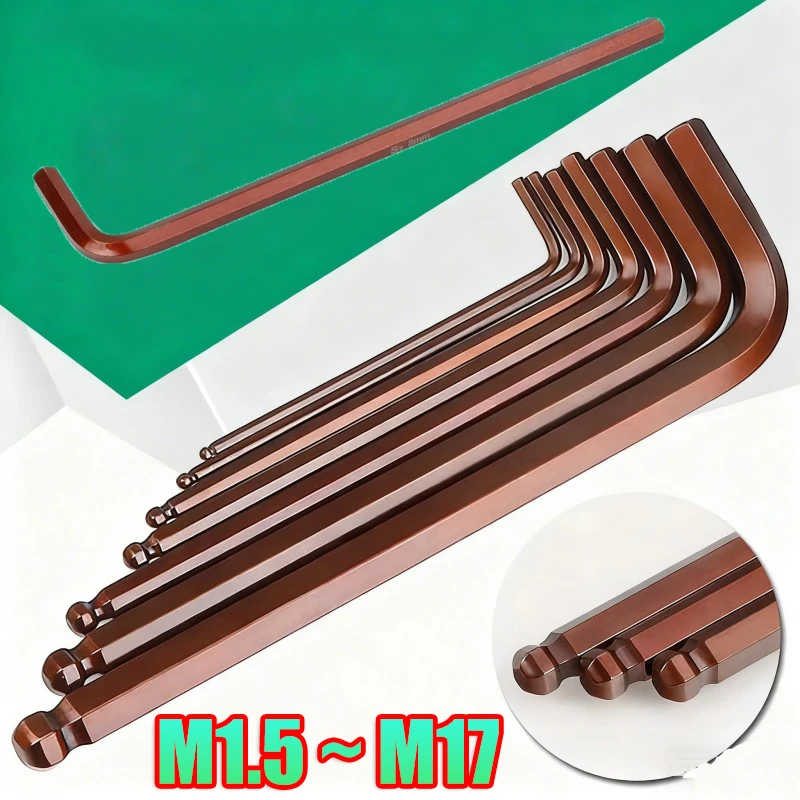 شقة رئيس/الكرة نهاية عرافة مفتاح ربط 1.5/2/2.5/3/4/5 ~ 14 مللي متر S2 هاردن L-شكل ألين مفتاح متري مسدس مفاتيح أداة اليد لإصلاح المنزل