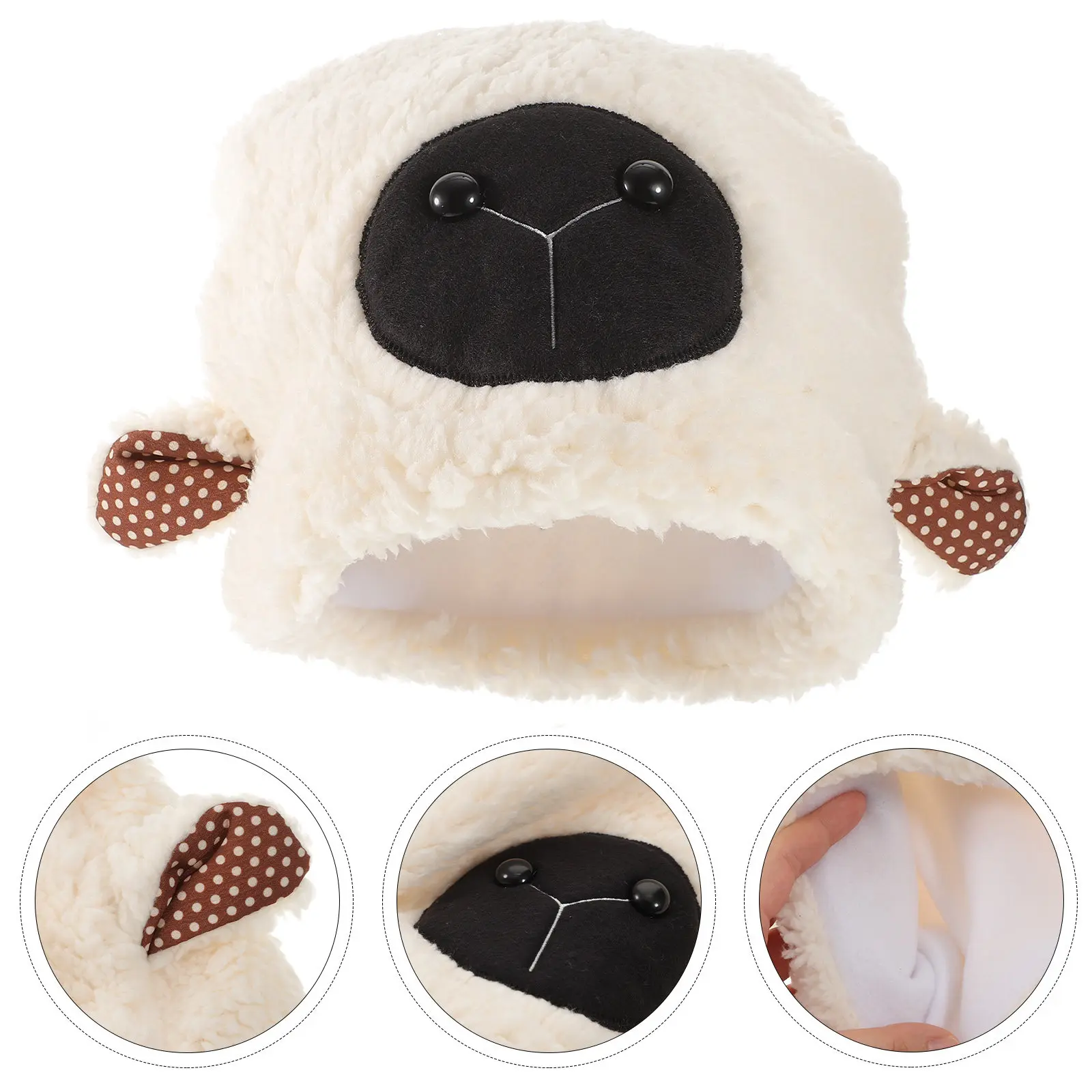 

Шапка с ушками овцы, мягкая, теплая, полностью закрывающая голову, для Хэллоуина, Рождества, косплея, вечеринок, реквизит для фотосессий, аксессуар для костюма