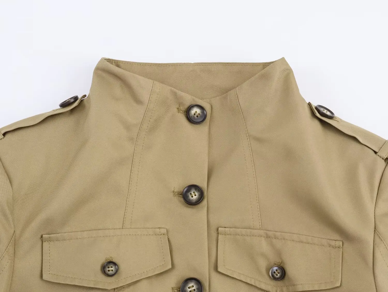 KONDALA الخريف المرأة أنيقة الحضرية سترة واقية معطف أزرار جيوب الخصر النحيف معطف 2025 خريف شتاء موضة تخفيف معطف للسيدات #5