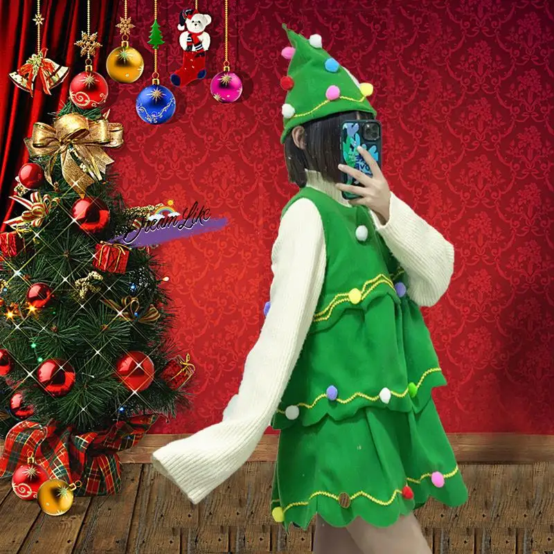 

Детский костюм «Дерево» Cisas, женский праздничный наряд, одежда для девочек, косплей, зимний этнический сценический костюм