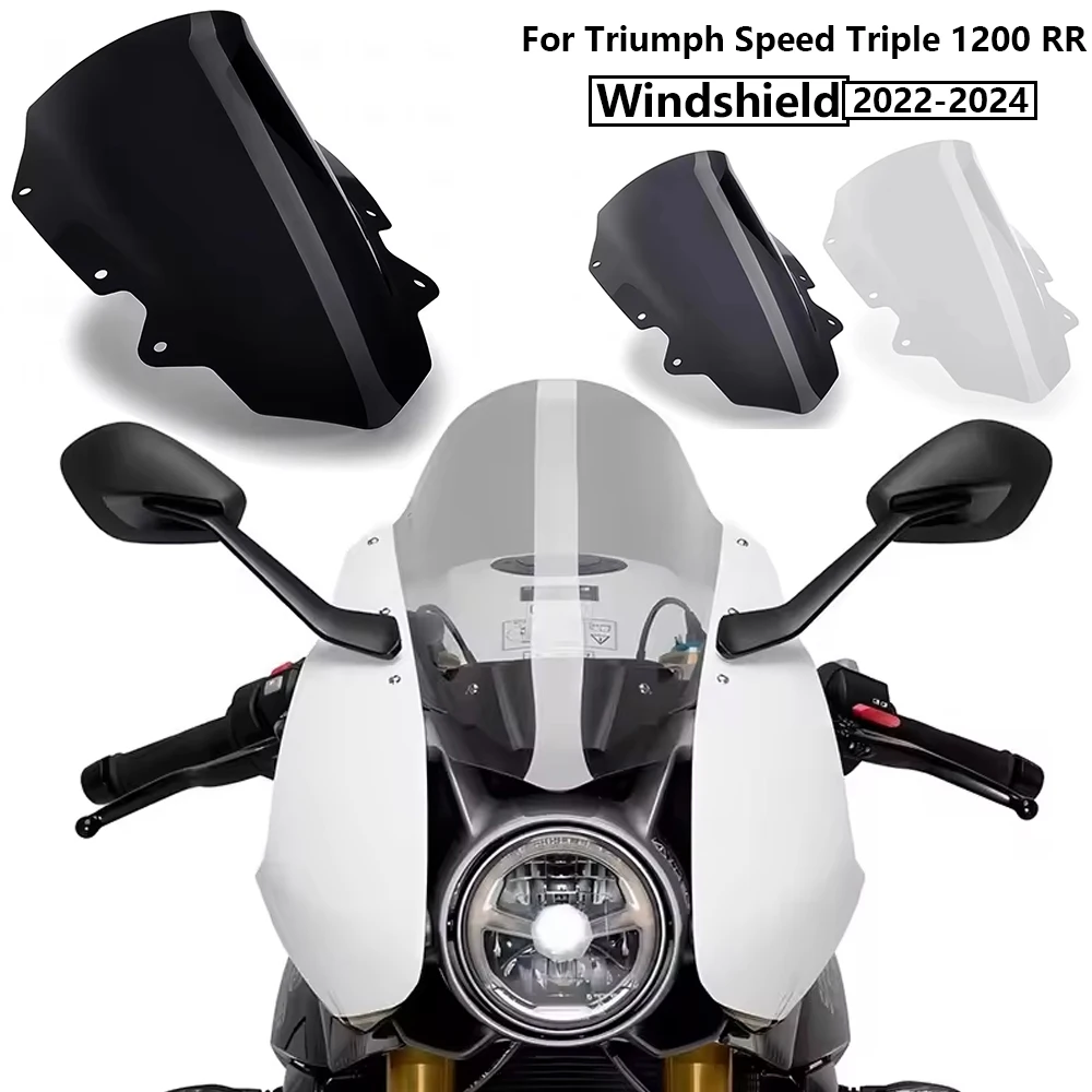

Motorcycle Accessorie Windshield Windscreen Visor Wind Screen Deflector FOR Triumph Speed Triple 1200 RR 2022 - 2024
