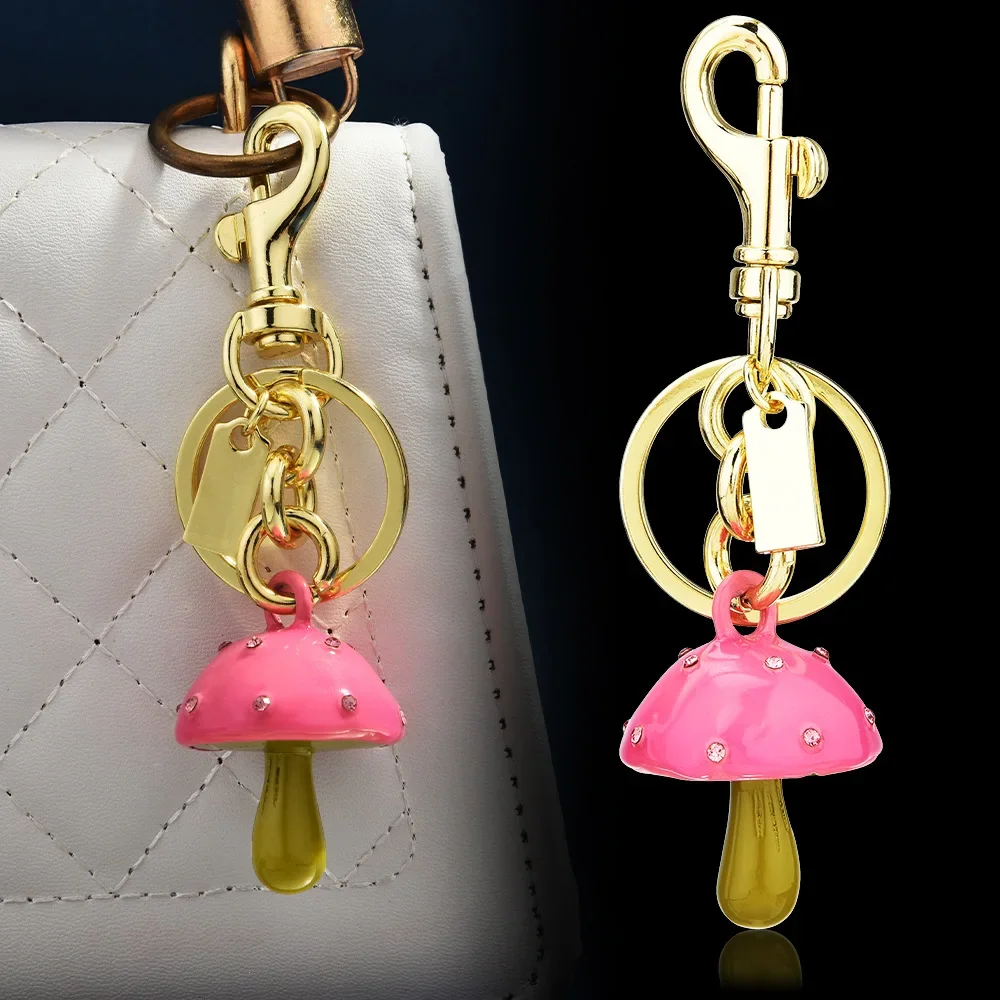 

Creative cartoon colorful small mushroom keychain bag mobile phone car keychain ring pendant mushroom