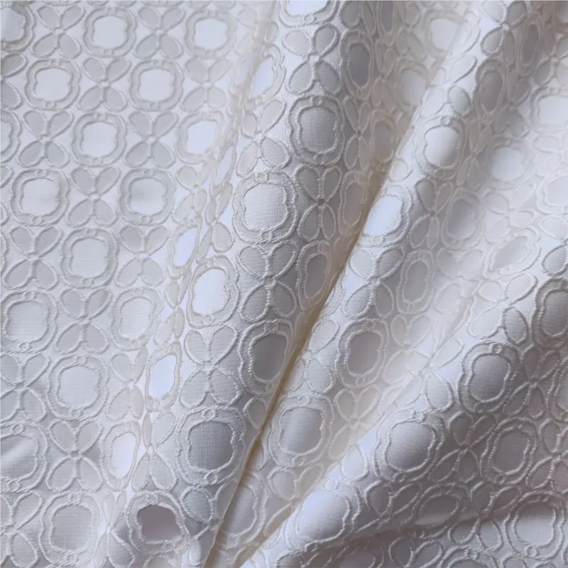 High-density yarn-dyed concave-convex geometric letter jacquard fabric for clothing dresses and shorts