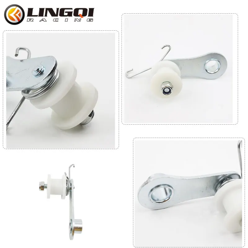 LINGQI ATV Tensioner Adjuster with Spring Drive Chain Roller Pulley Wheel Slider Universal for CRF CR XR Pit Dirt Street Bike