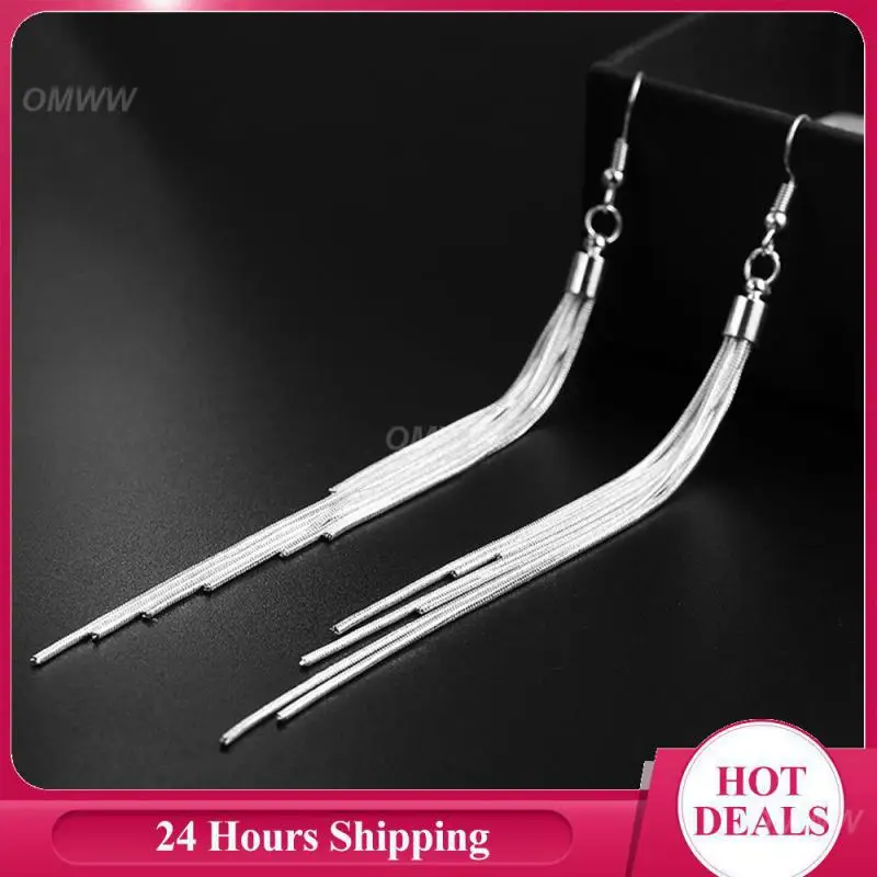 Extra Long Ear Wire Preferred Material Metal Tassel Earrings Jewelry Ear Line High Purity 1 Pair Ear Ring Earrings Opp Pack