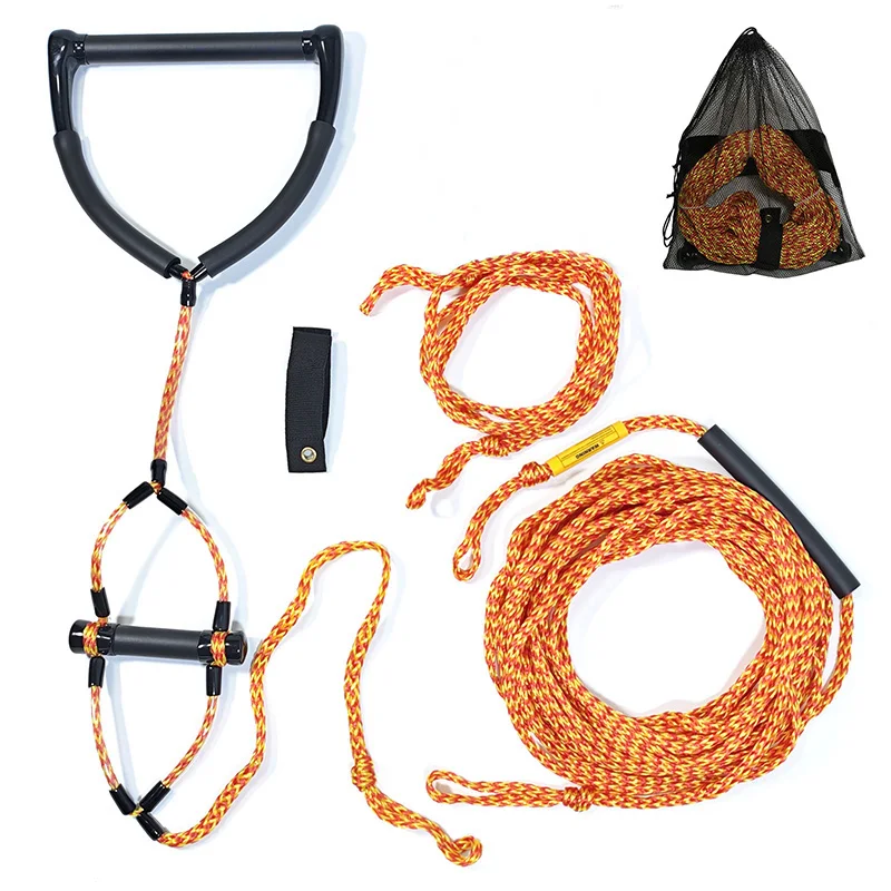 23 Meters 16 Strand Water Ski Rope,2 Handles,PE Material,for Wakeboard and Jet Ski