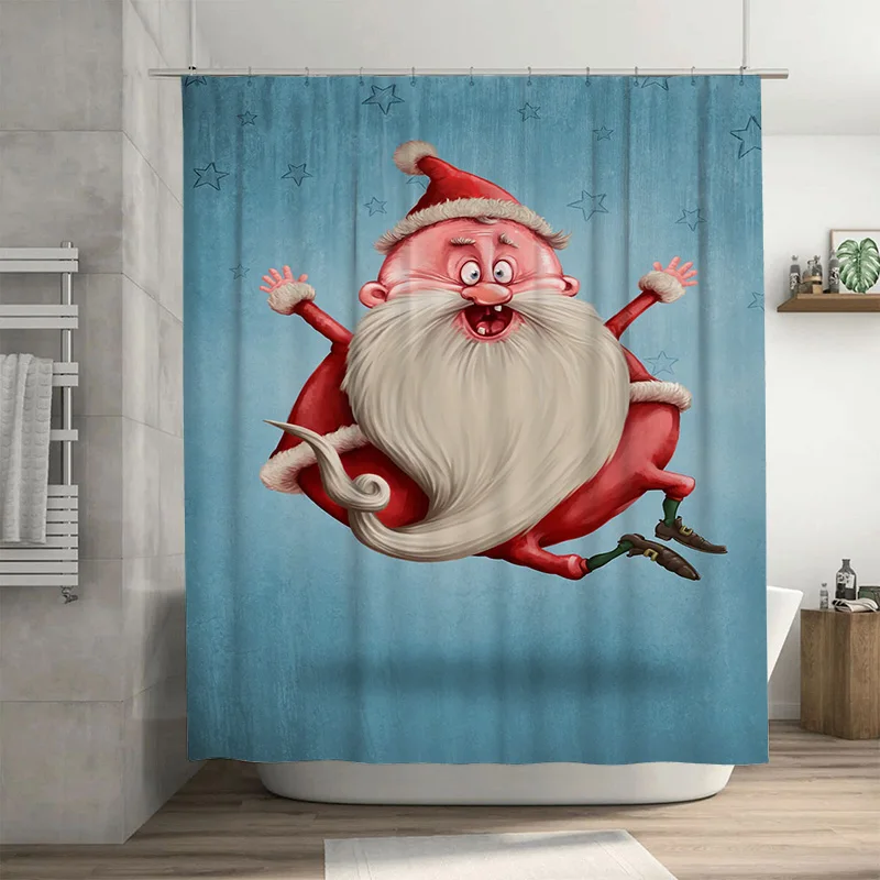 

Tuniu праздничный Санта-Клаус занавеска для душа в ванной комнате забавный рождественский праздничный декор милый праздничный подарок новинка тканевый фон