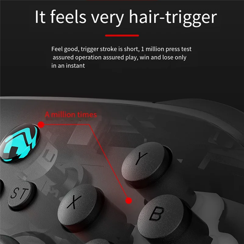 

Z02 Gamepad For Bluetooth Hall Joystick Somatosensory Continuous Hair Vibration For Android IOS Switch Gamepad Accessories Black