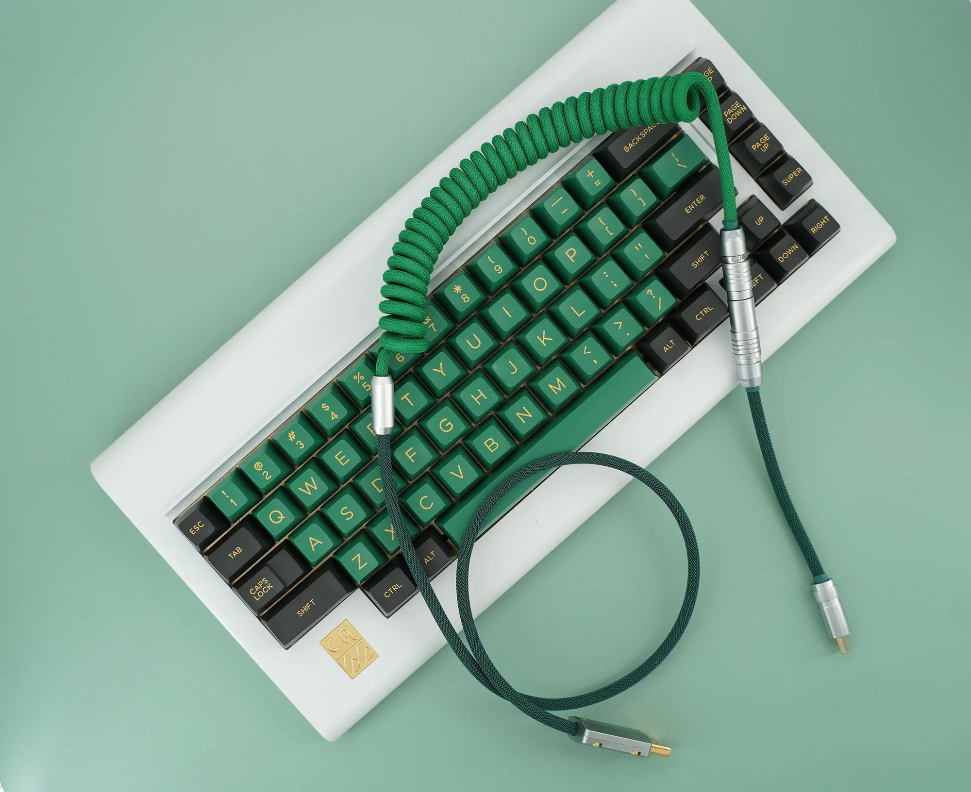 GeekCable Customized Computer Mechanical Keyboard Data Cable MAXKEY Theme SP Keycap line green + dark green