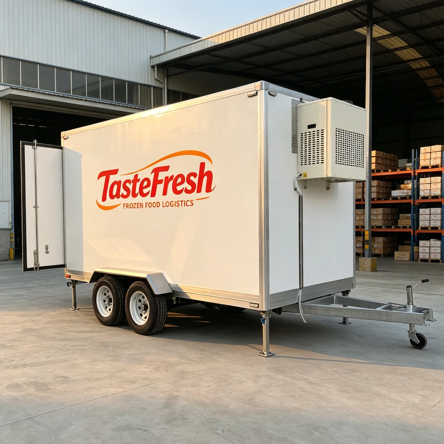 Freezer Trailer 110V Refrigerated Trailer 0℃ to -18℃ Detachable Cold Room with Control Panel