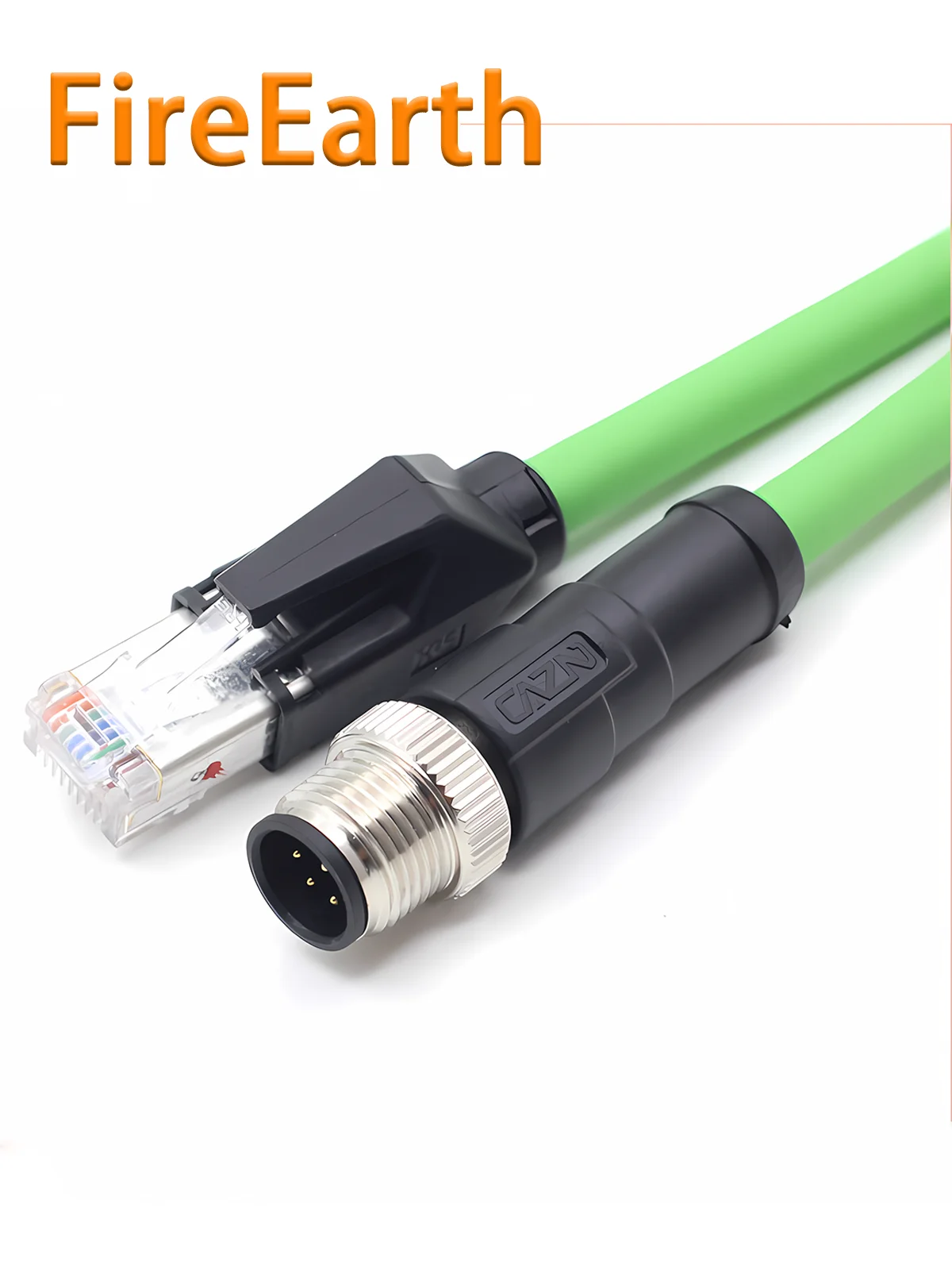 

M12 to RJ45 Network Cable D-Code Connector 100M Ethernet PROFINET CAT5E, 2m
