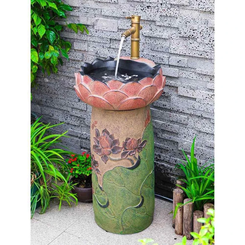 

Outdoor wash basin Outdoor courtyard wash basin New Chinese floor column Small garden balcony