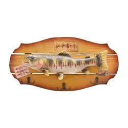 Wood Fish Wall Hanging Decorations Hook Wooden Ornaments Home Decor Fish Crafts Coat Hooks Mediterranean Style Home Decoration