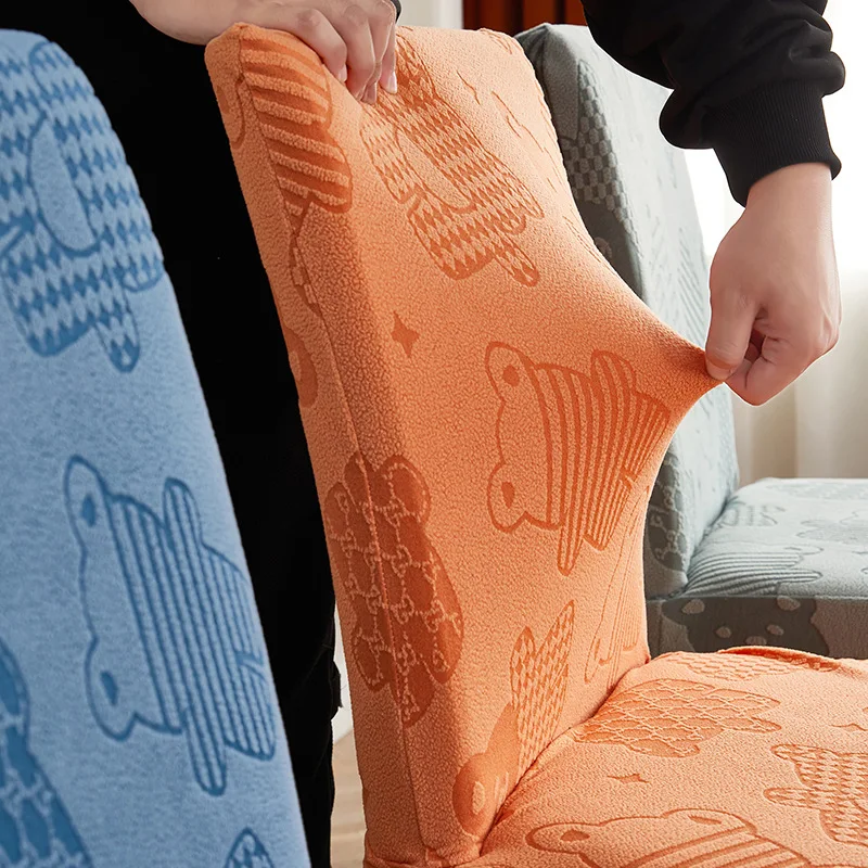 Spandex Chair Cover Wear-Resistant Heat-Resistant Insulated Skirted Elastic Seat Cover Soft Integrated Backrest Home Chair Cover