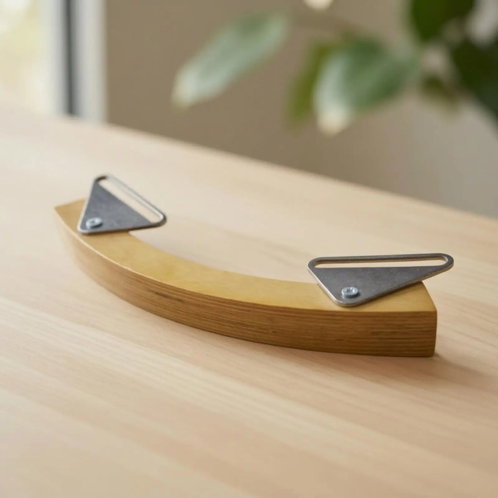 Curved Wood Block with Brackets Solid Hardwood Mountable Wood Block Long-Lasting