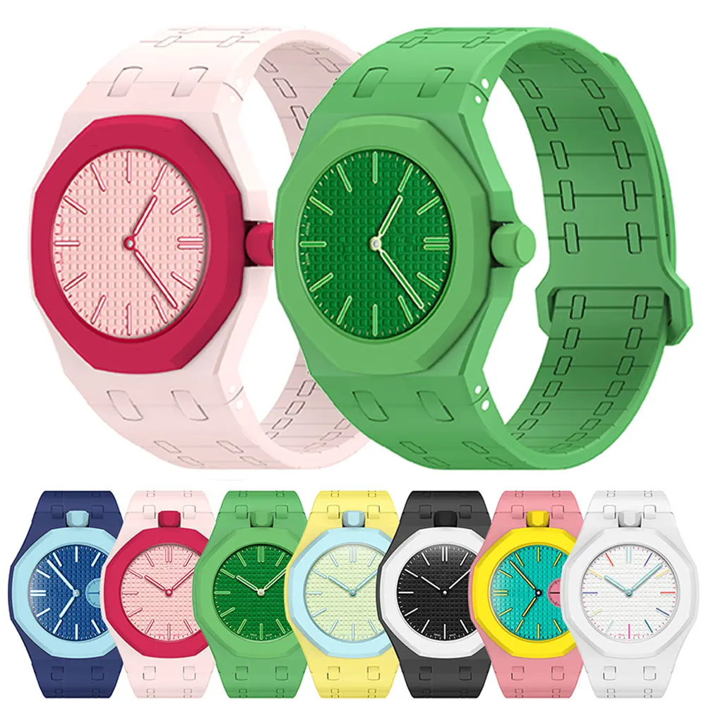Estojo para relógio + pulseira magnética para conjunto de modificação Swatch x AP Royal POP, kit de atualização de pulseira de silicone.
