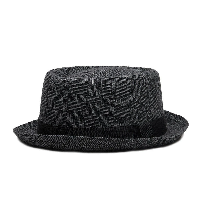 Neue Herbst- und Winterhüte für Herren Britische Retro-Jazzhüte Rundkopf-Hüte mit Kleinem Schirm Klassische Karierte Hüte im Gentleman-Stil für Damen – Detail 12