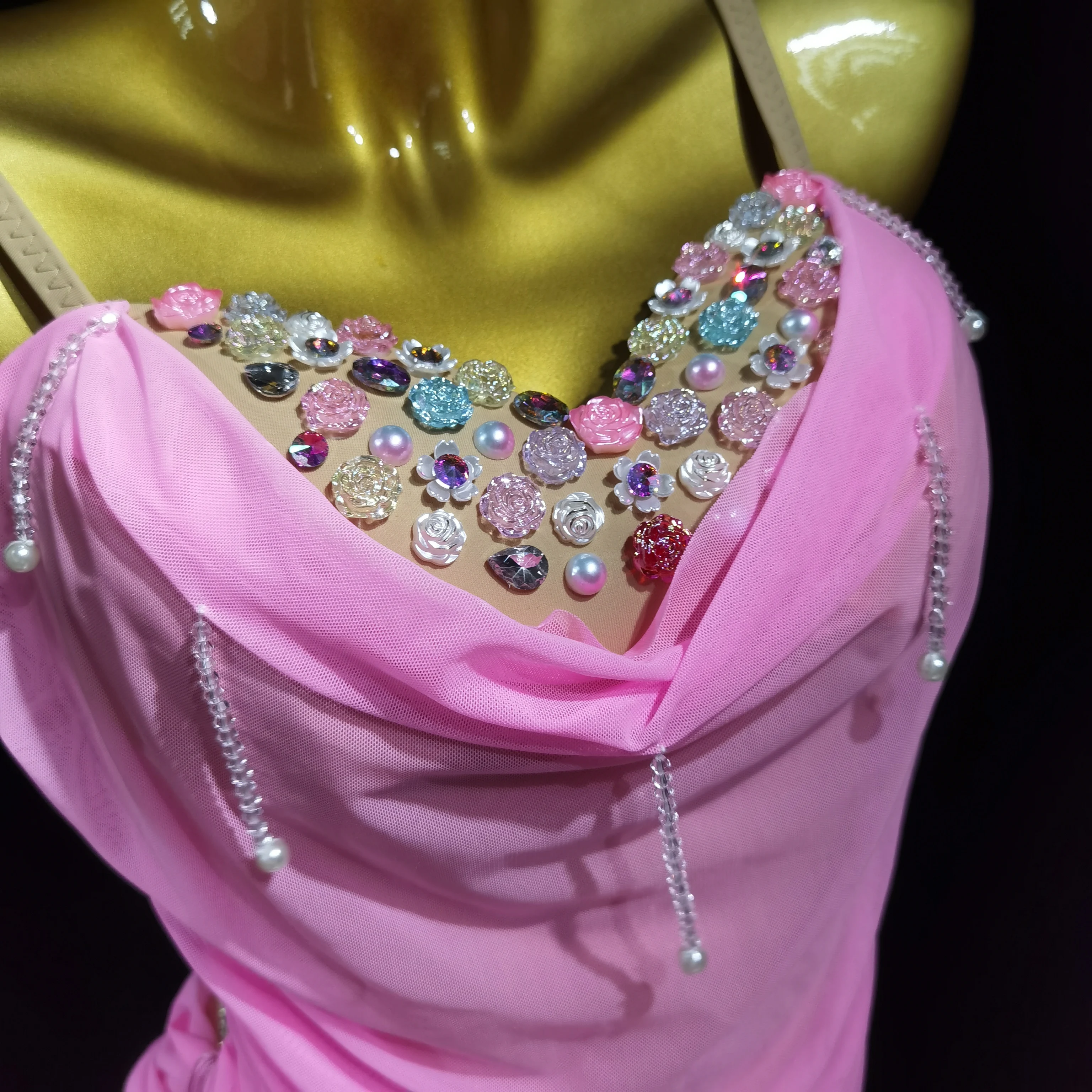 2025 Latin danswedstrijd High-End Kwastje Jurk Bloemkunst Examen Solo Prestatie Schema Kostuum