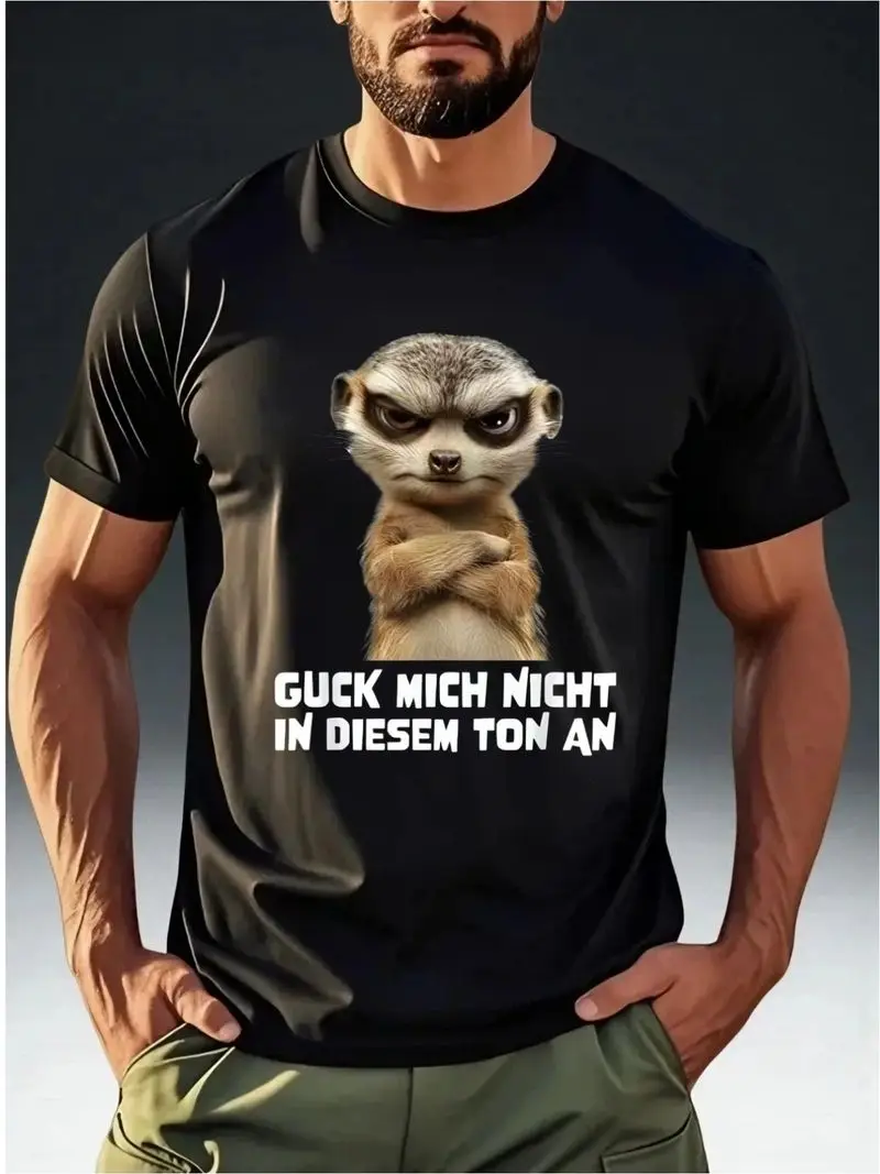 Men's Angry Meerkat German Slogan T-Shirt 