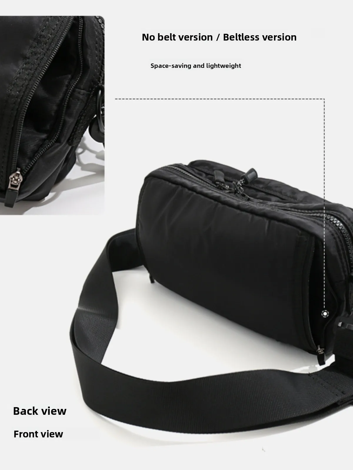 

Force 2Way Waist Pa Men's Waterproof Commuter Casual Crossbody Bag Motorcycle Sle Nylon Fabric Zipper Closure Soft ould...