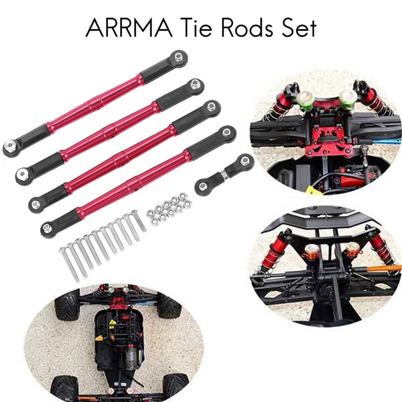 Aluminum S2 Steel Tie Rods Set For ARRMA 1/8 KRATON 6S Rc Car