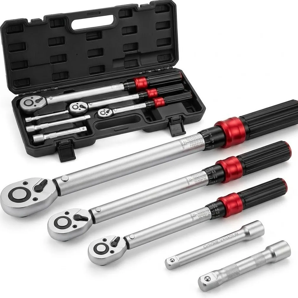 

Spot 6-piece torque wrench set High-precision preset small, medium and large flying adjustable torque ratchet wrench set
