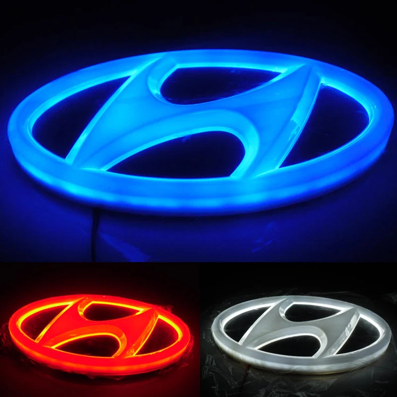 

Car LED Front Hood Rear Emblem Badge Light Sticker for Hyundai IX35 I30 SONATA TUCSON SANTAFE GENESIS COUPE VERNA Elantra ACCENT