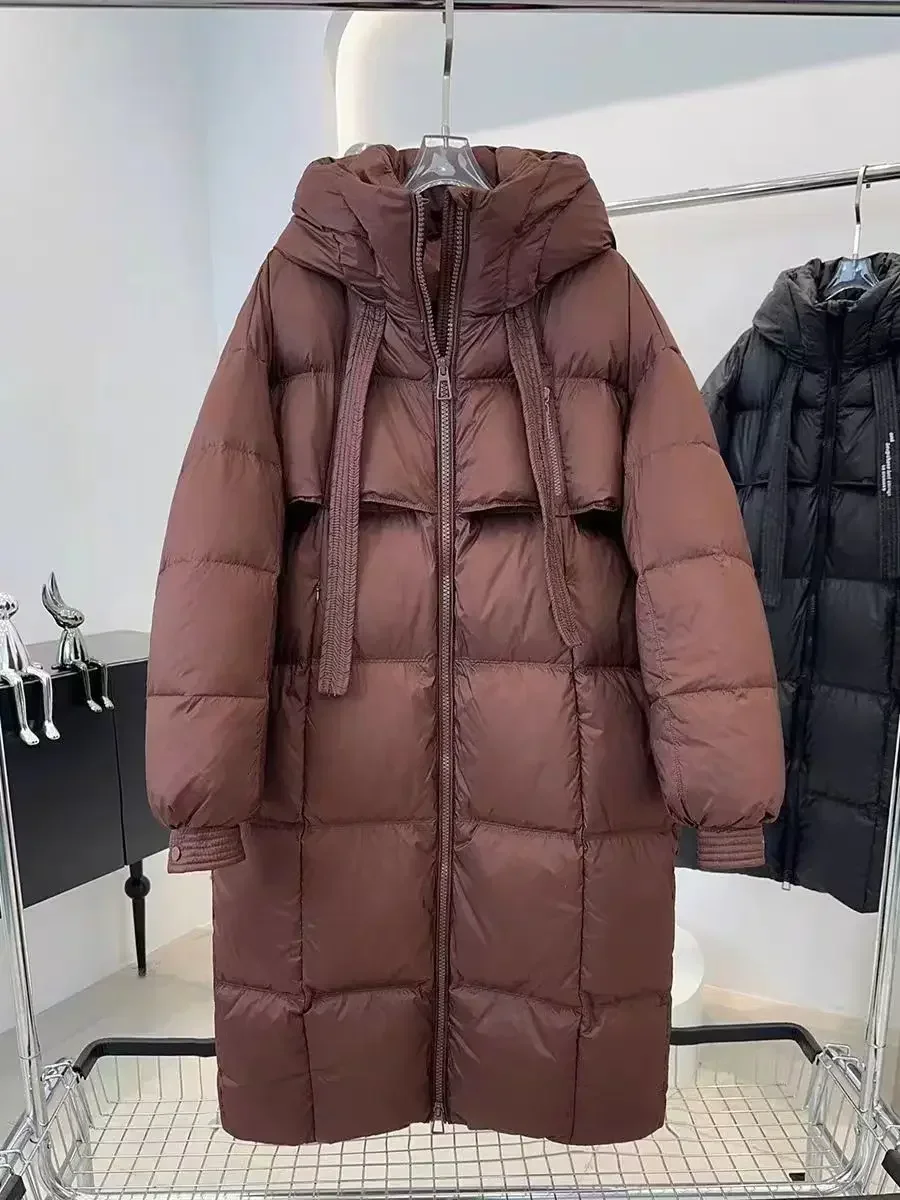 Long Down Cotton Jacket for Women Fall Winter Coats Hooded Over Puffer Coat Parkas Waterproof Parka Fashion Winter Jacket Women