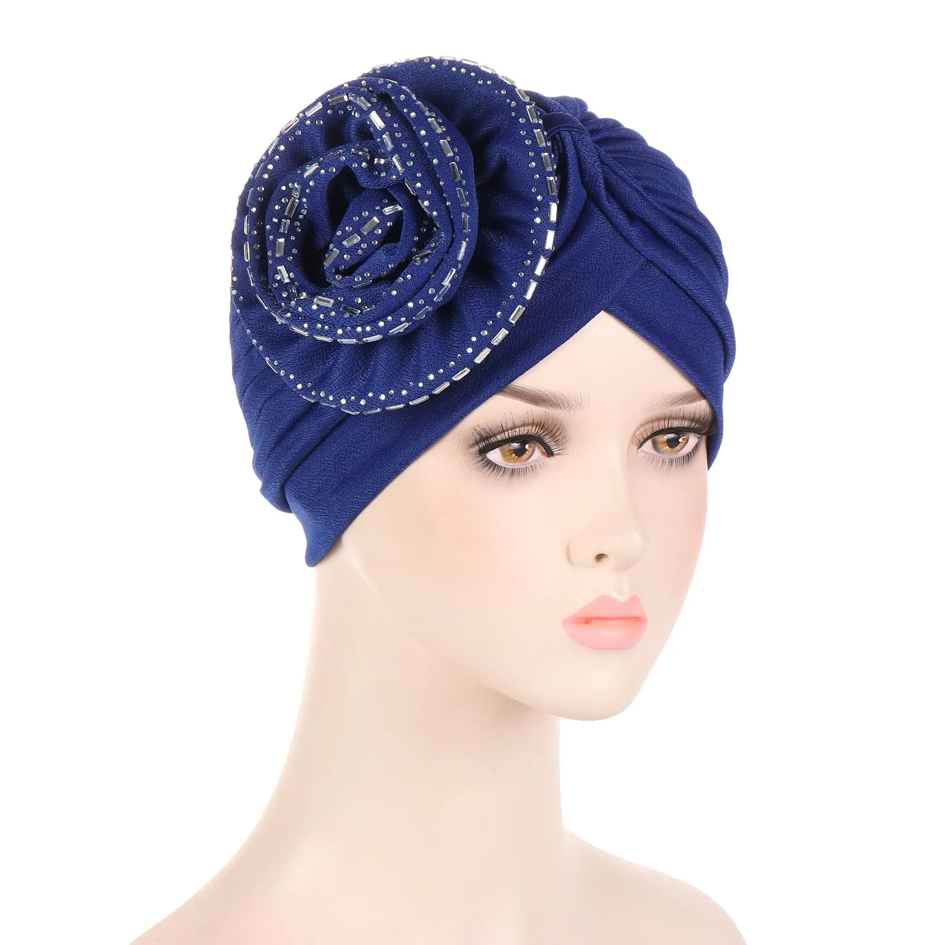 Cross Muslim Turban For Women Fashion Flower Islamic Scarf Turban Caps Women Headwrap Hijab Turbante Mujer Arab Wrap