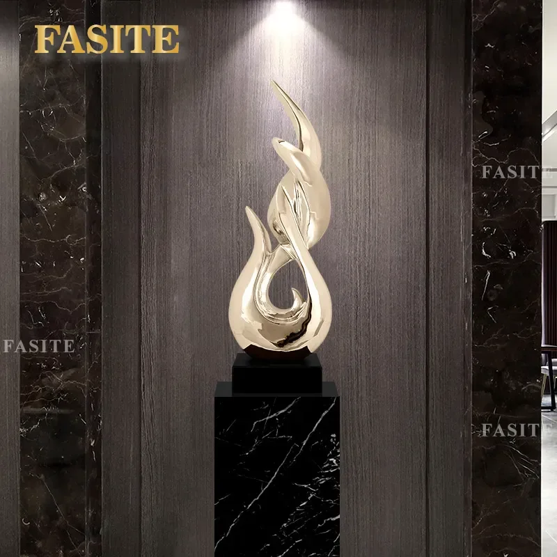 For Hotel Model Room Living Room Entrance Abstract Electroplated Resin Ornament High Grade Personalized Home Soft Decoration