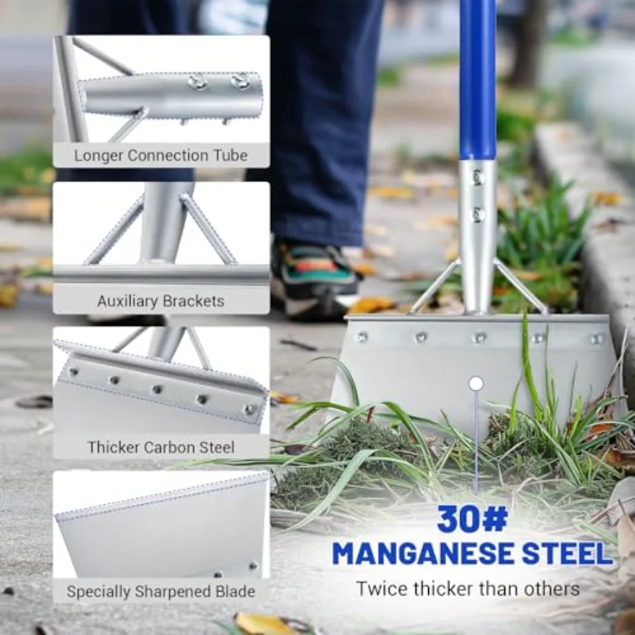 مجرفة ثلج شديدة التحمل مع 52 مقبض قابل للتعديل لإزالة الثلوج الفعالة، تنظيف الرصيف، كرا الثلج متعددة الوظائف