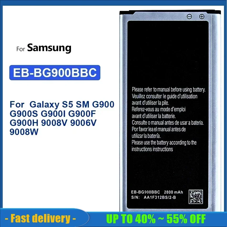 2800mAh EB-BG900BBC EB-BG900BBE Battery For Samsung S5 i9600 i9602 i9605 G900F G900T G9008 G9009D G9006W G900 S5 Neo SM-G903