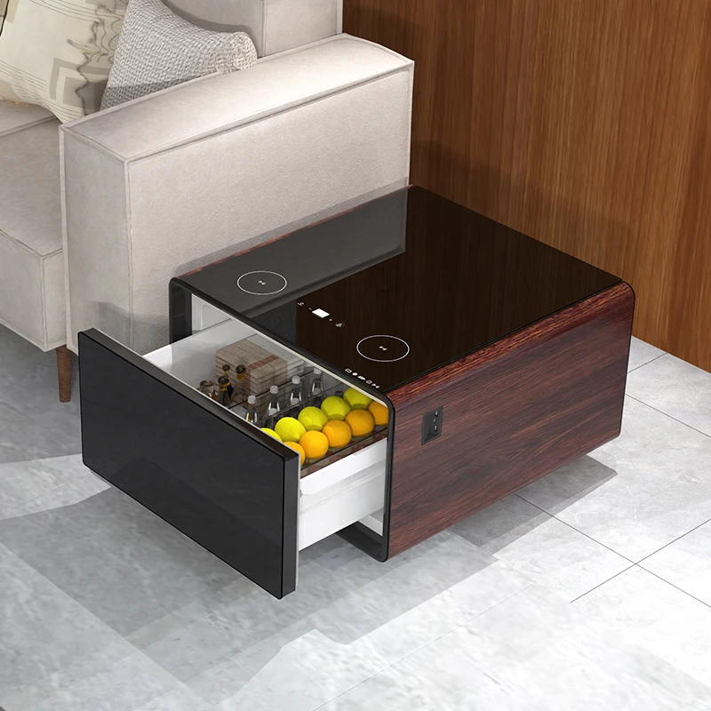 

Wine Fridge Built Mini Refrigerator Touch Screen Stainless Steel Small Size Wine Cooler Smart Coffee Table