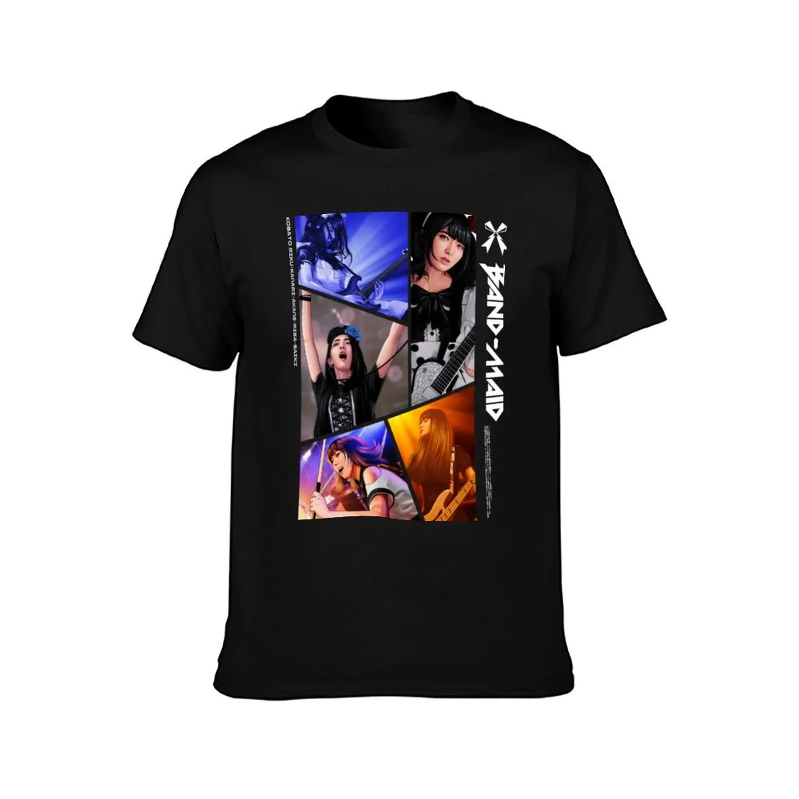 BAND-MAID PANEL (full) T-Shirt Sweat Resistant Workout Tee Shirt T-Shirt