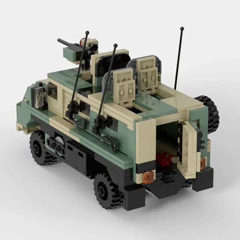 

Модель военного автомобиля Moc, строительные кирпичи, Bushmaster Troop Carrier, технология, модульные блоки, подарки, рождественские игрушки, наборы «сделай сам», сборка