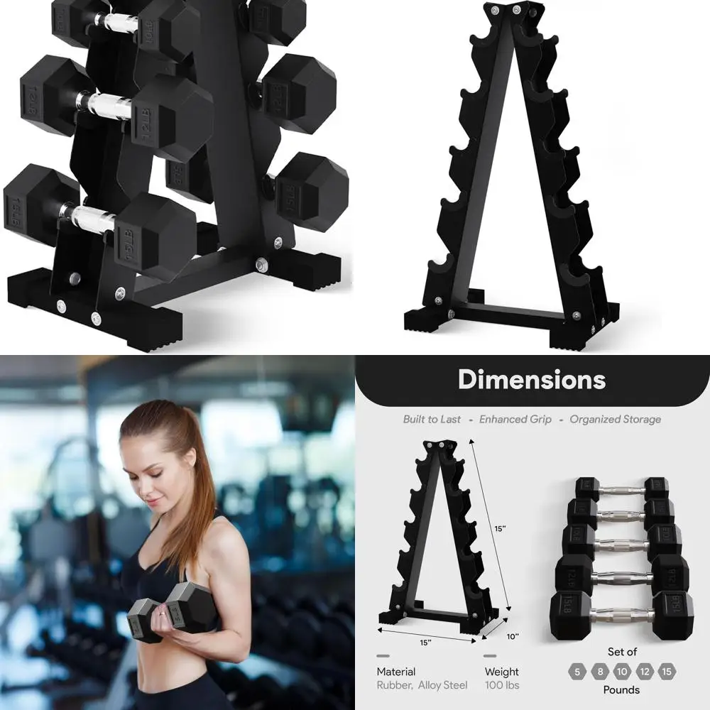 Mancuernas hexagonales de goma de alta calidad: juegos de 46 libras, 60 libras, 100 libras