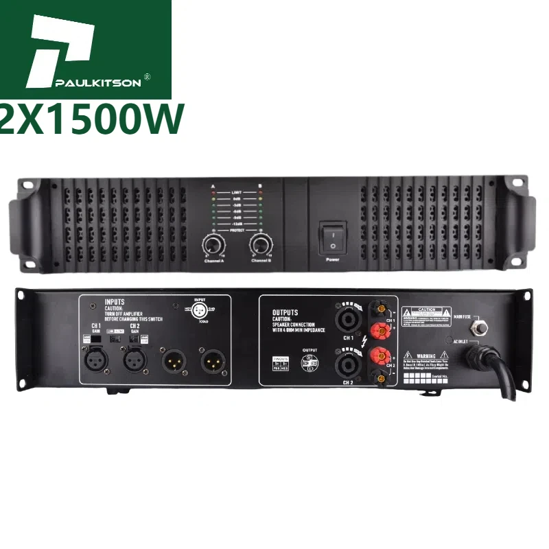 

Paulkison Audio Amplifier NB1500 Dual Channel High Power Amplifier Sound Professional 2x1500W Class TD 5.1 Subwoofer Amplifier