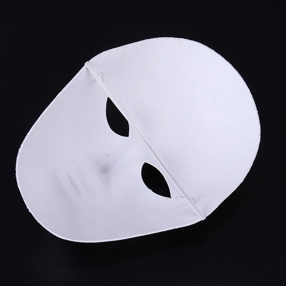 

6 Pcs White Pulp Craft Masks Unpainted Male Face Mask for Kids Adults Birthday Carnival Party Handmade Masquerade Decoration