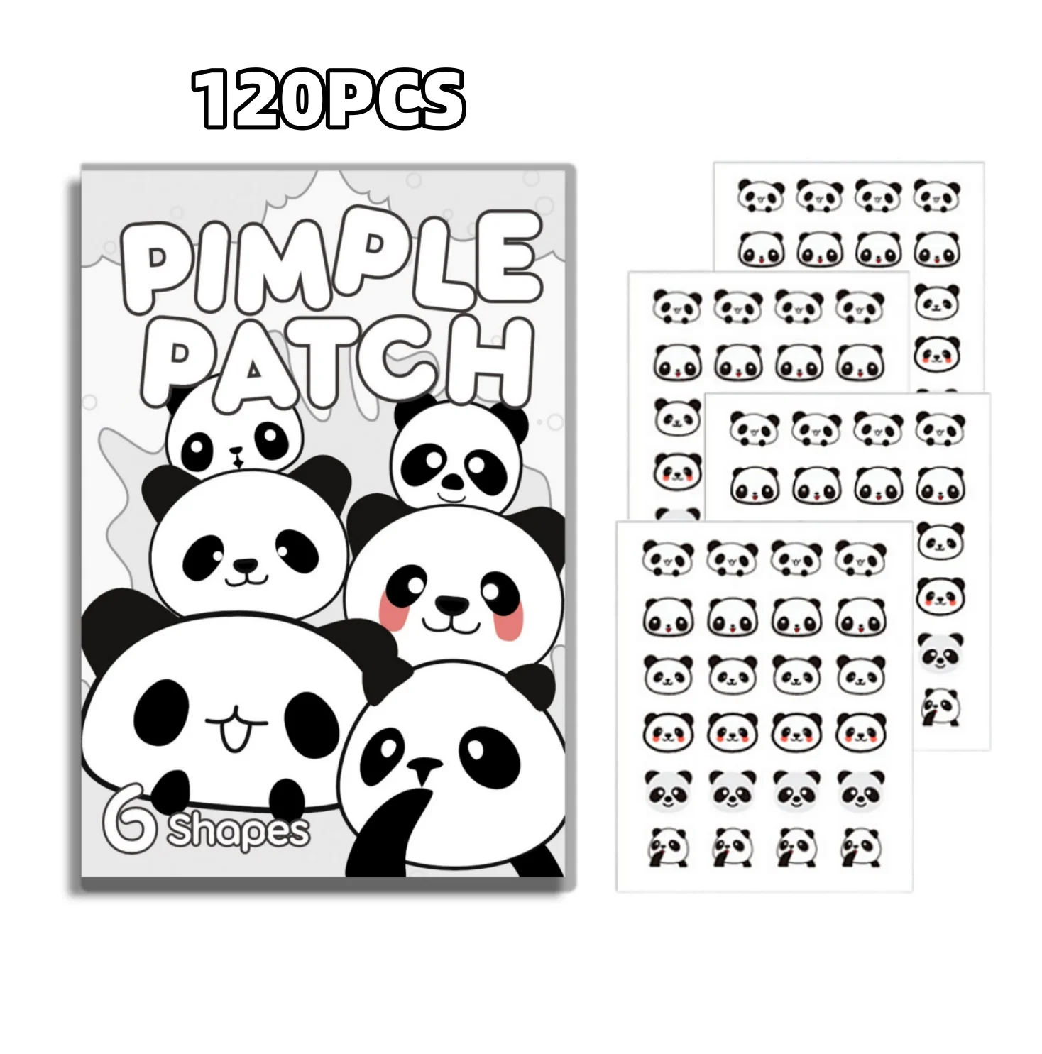 120 قطعة من ملصق حب الشباب الغرواني المائي الباندا خفيف وغير مزعج. أساسيات العناية ببشرة الوجه والعناية الشخصية