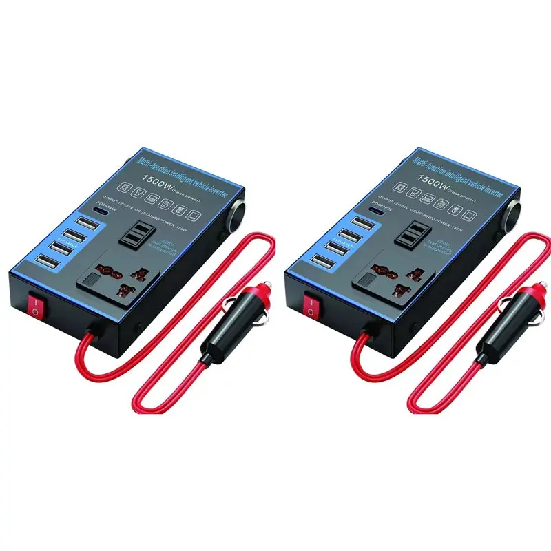 

Автомобильный инвертор Classy-2X 1500W, 12В/24В в 220В, с USB-зарядкой для телефона, для грузовиков и дома, автопереходник-адаптер