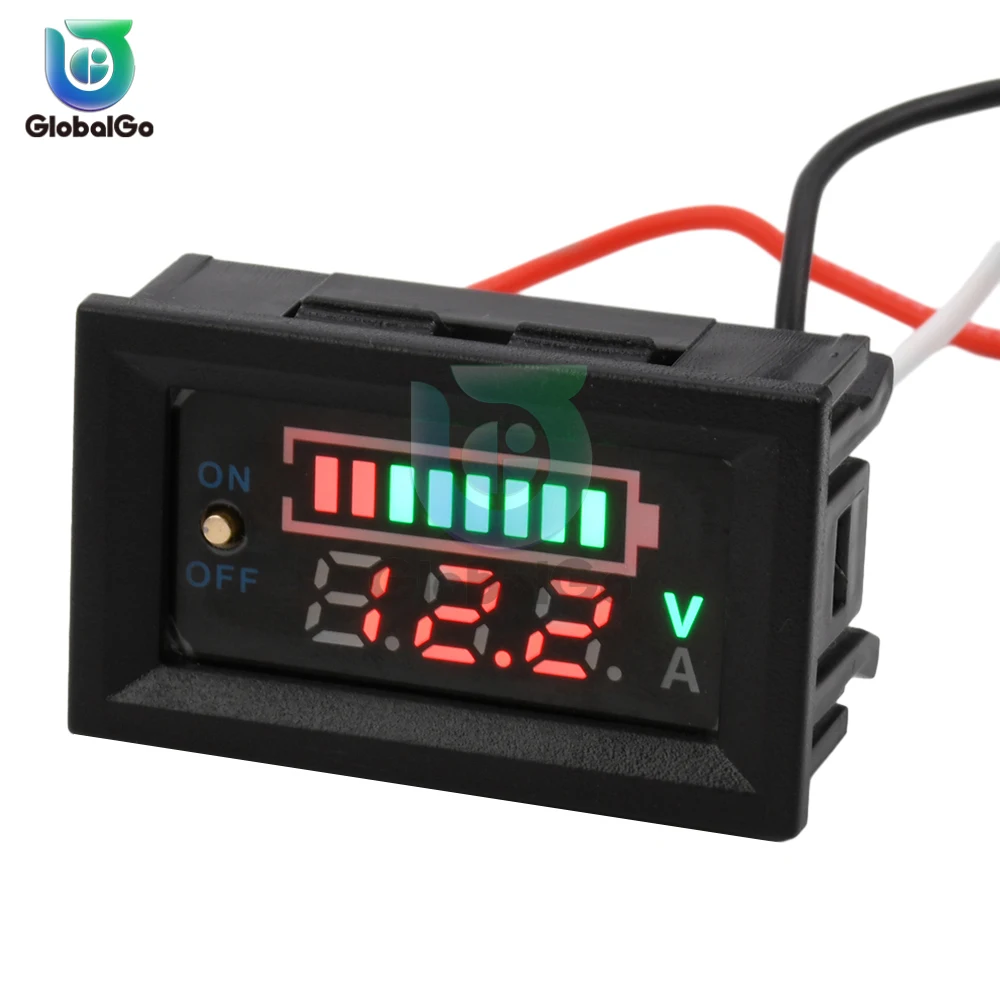 Digital Voltmeter Ammeter Battery Capacity coulometer DC 6-60V 16A Coulomb Counter Meter Lithium Battery LiFePo Detector