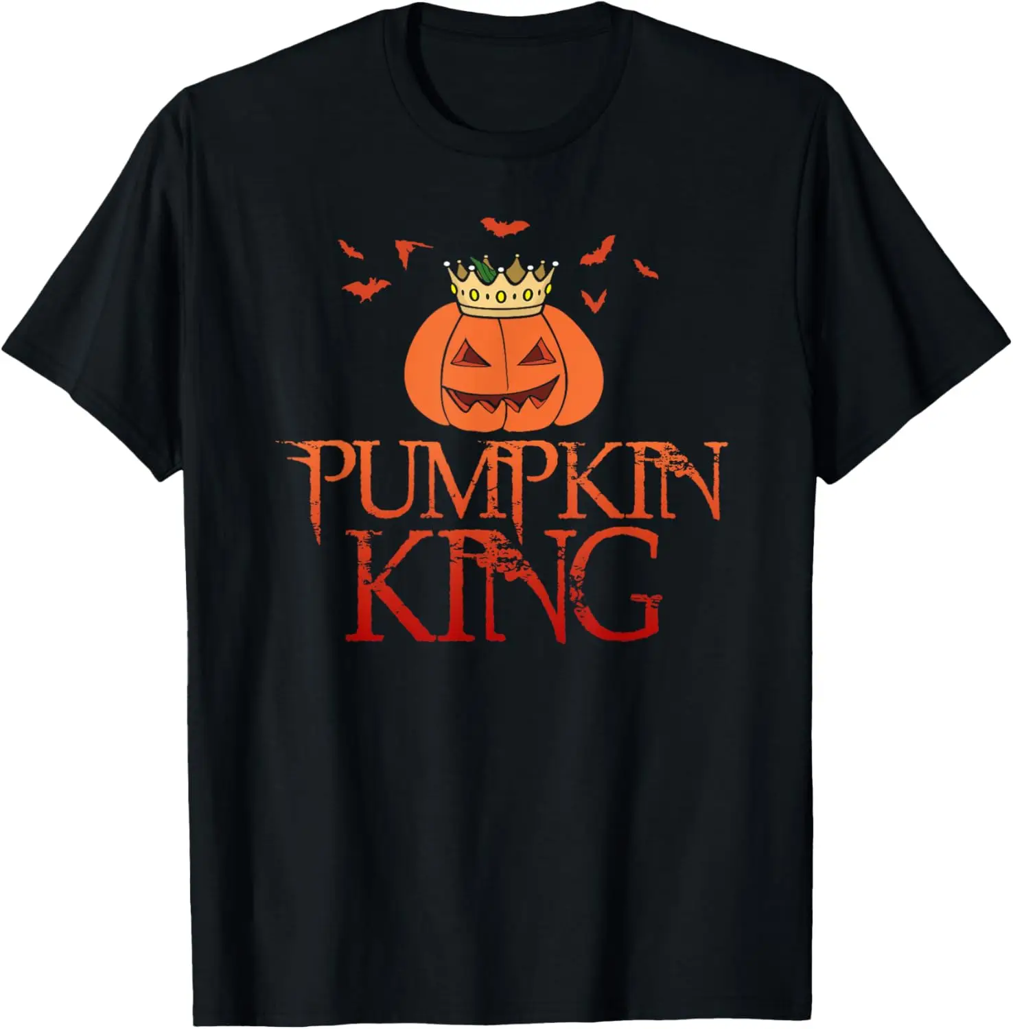 The Pumpkin King Crown Halloween Jack O Lantern scary face T-Shirt