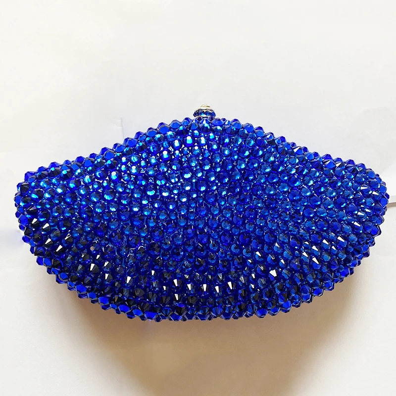 New Arrival Women Blue Little Crystal Women Evening Clutches Luxury Lady Wedding Bridal Purses And Handbags Diamond Bags